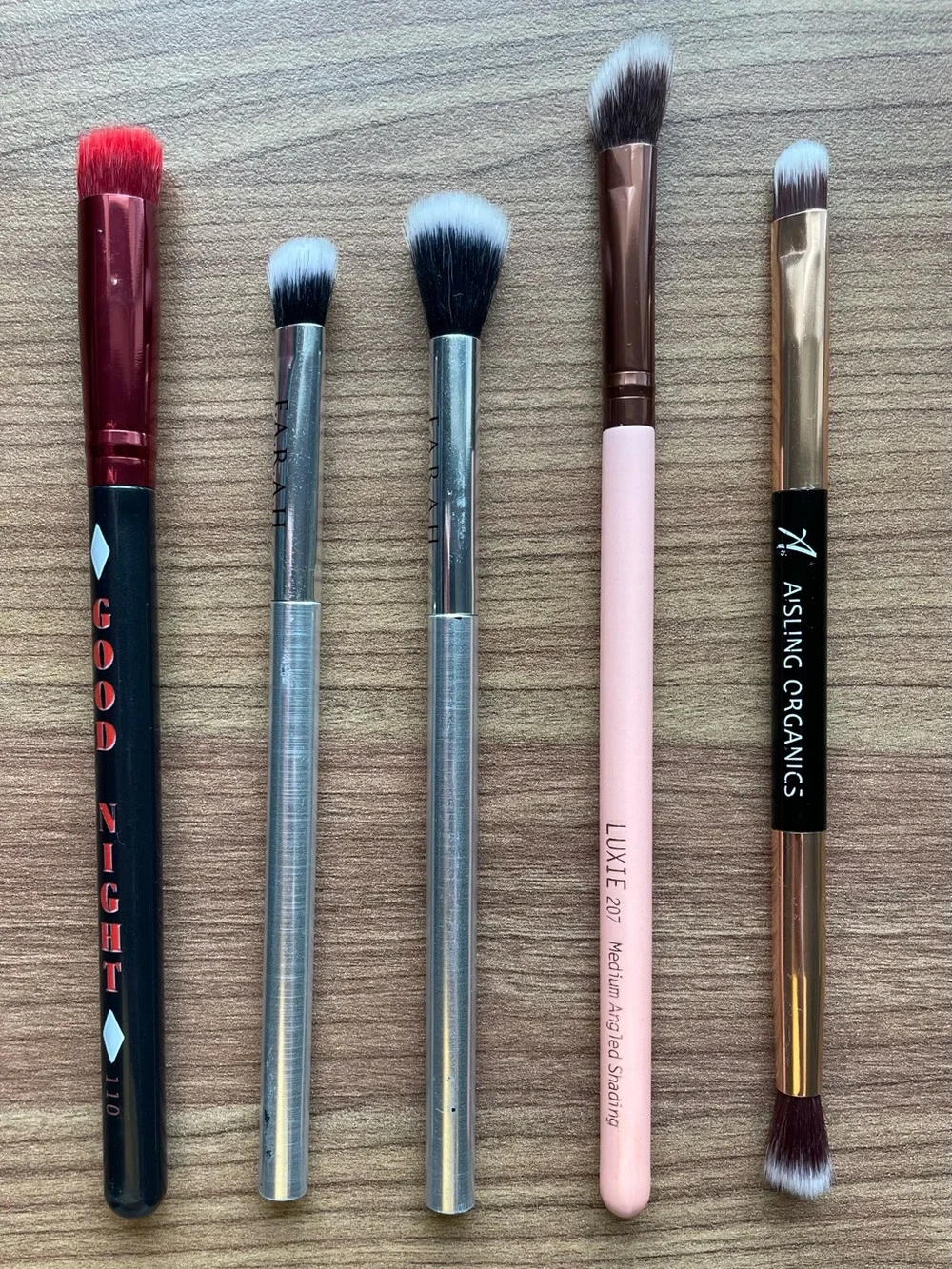 5pc Makeup Brush Lot Luxie Harley Quinn Aisling Organics FARAH